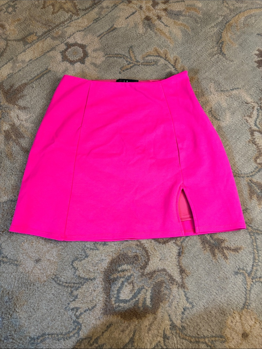Lulu's Neon Pink Mini Skirt with Side Slit
